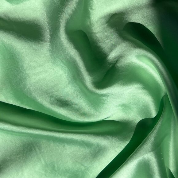 Zara Maxi Slip Dress Size Medium Mint Green Satin Spaghetti Straps Open Back - Picture 6 of 10